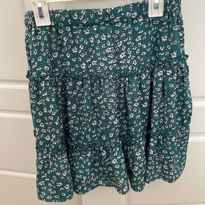 Floral Tiered Green Women’s Skirt